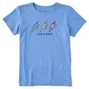 Life is Good Three Kayaks Short Sleeve Blue Crusher Tee